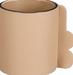 Mica Decorations vaas Danu beige 13 x 9,5 x 10 cm