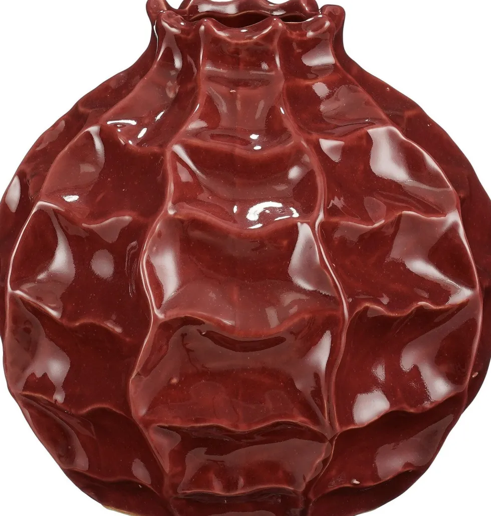 Mica Decorations vaas Ida rood D 18 H 18 cm