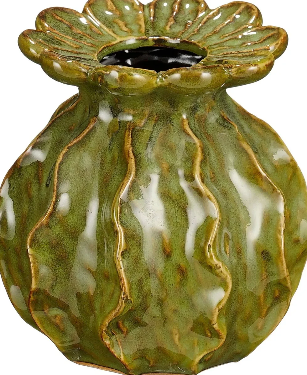 Mica Decorations vaas Marly groen D 12,5 H 14 cm
