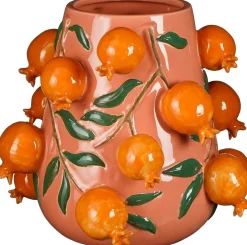 Mica Decorations vaas Melika oranje / roze D 34 H 30,5 cm
