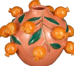 Mica Decorations vaas Melika oranje D 22,5 H 17,5 cm