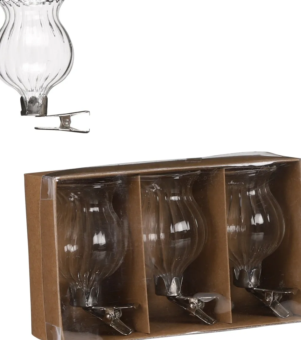Mica Decorations vaas op clip klassiek transparant D 4 H 6 cm