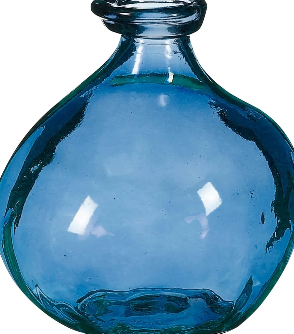 Mica Decorations vaas Organic blauw D 16 H 18 cm