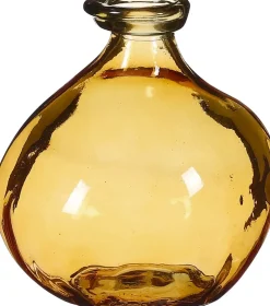 Mica Decorations vaas Organic geel D 16 H 18 cm