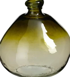 Mica Decorations vaas Organic groen;transparant D 31,5 H 32 cm