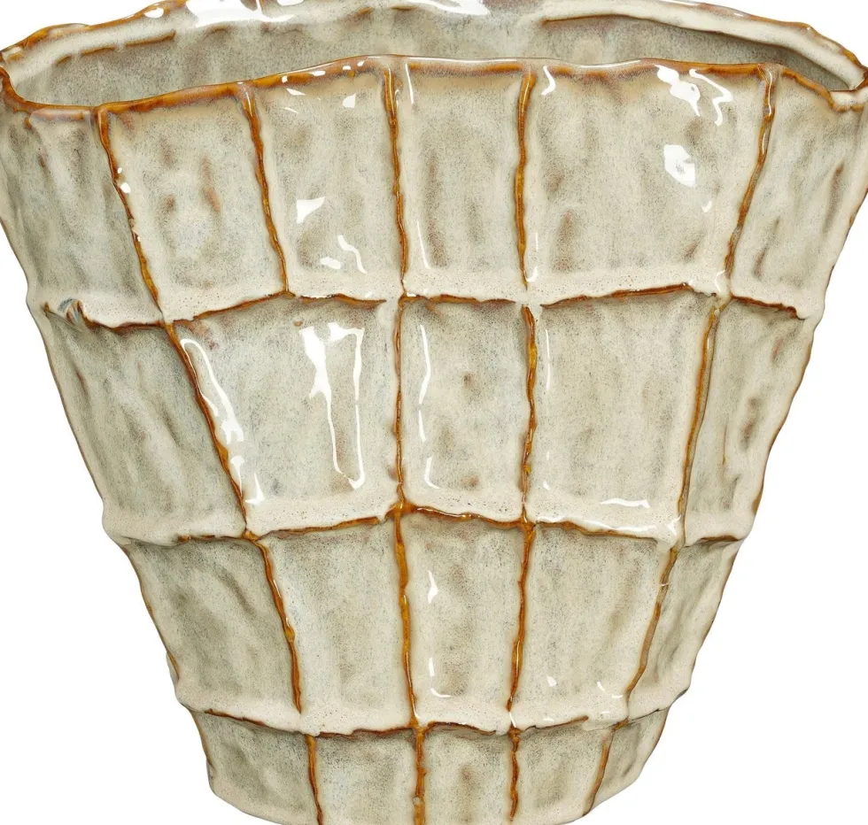 Mica Decorations vaas Salva crème 28 x 16 x 25 cm