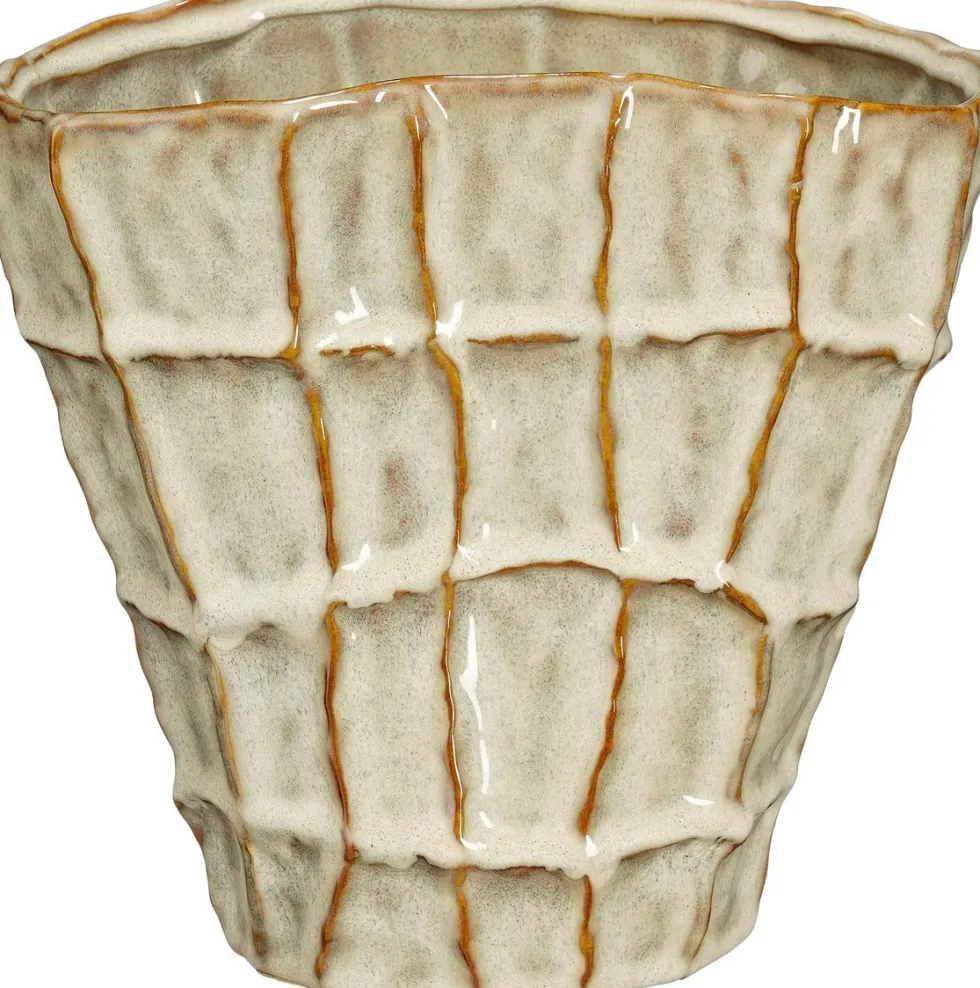 Mica Decorations vaas Salva crème 22 x 14,5 x 21 cm