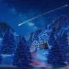 My Village kerstdorp achtergrond vallende ster LED 76 x 1,5 x 56 cm
