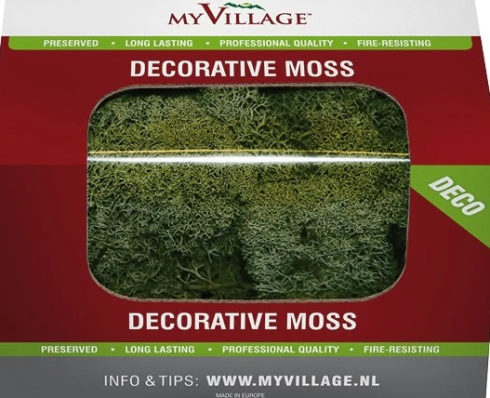 My Village kerstdorp ondergrond rendiermos 50 g donkergroen