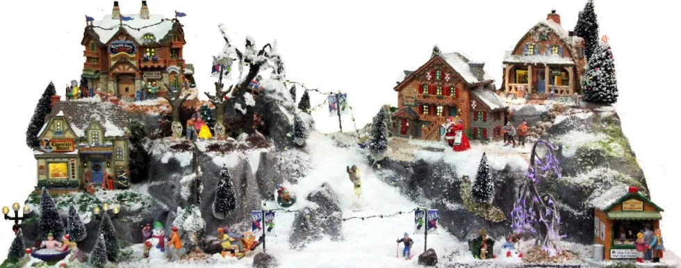 My Village kerstdorp ondergrond skipiste 120 x 40 x 30 cm