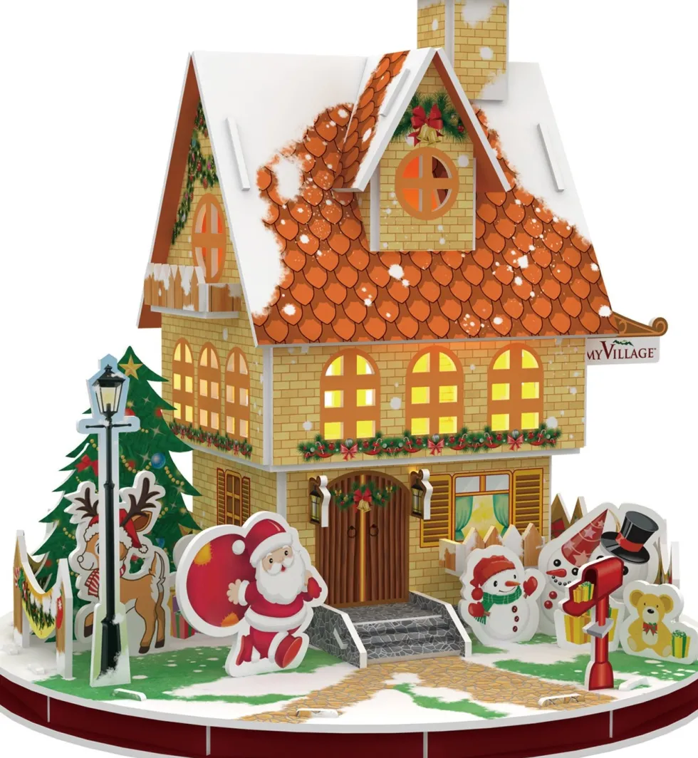 My Village kersthuisje 3D puzzel LED 20 x 20 x 20 cm