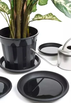 Nature plantenschotel zwart D 27 H 3,5 cm