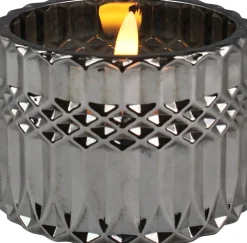 Peha Magic LED kaars in glas Jacob zilver D 9 H 6,5 cm