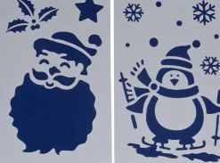 Peha Magic raamsjabloon pinguïn en kerstman 16 x 25 cm 2 stuks