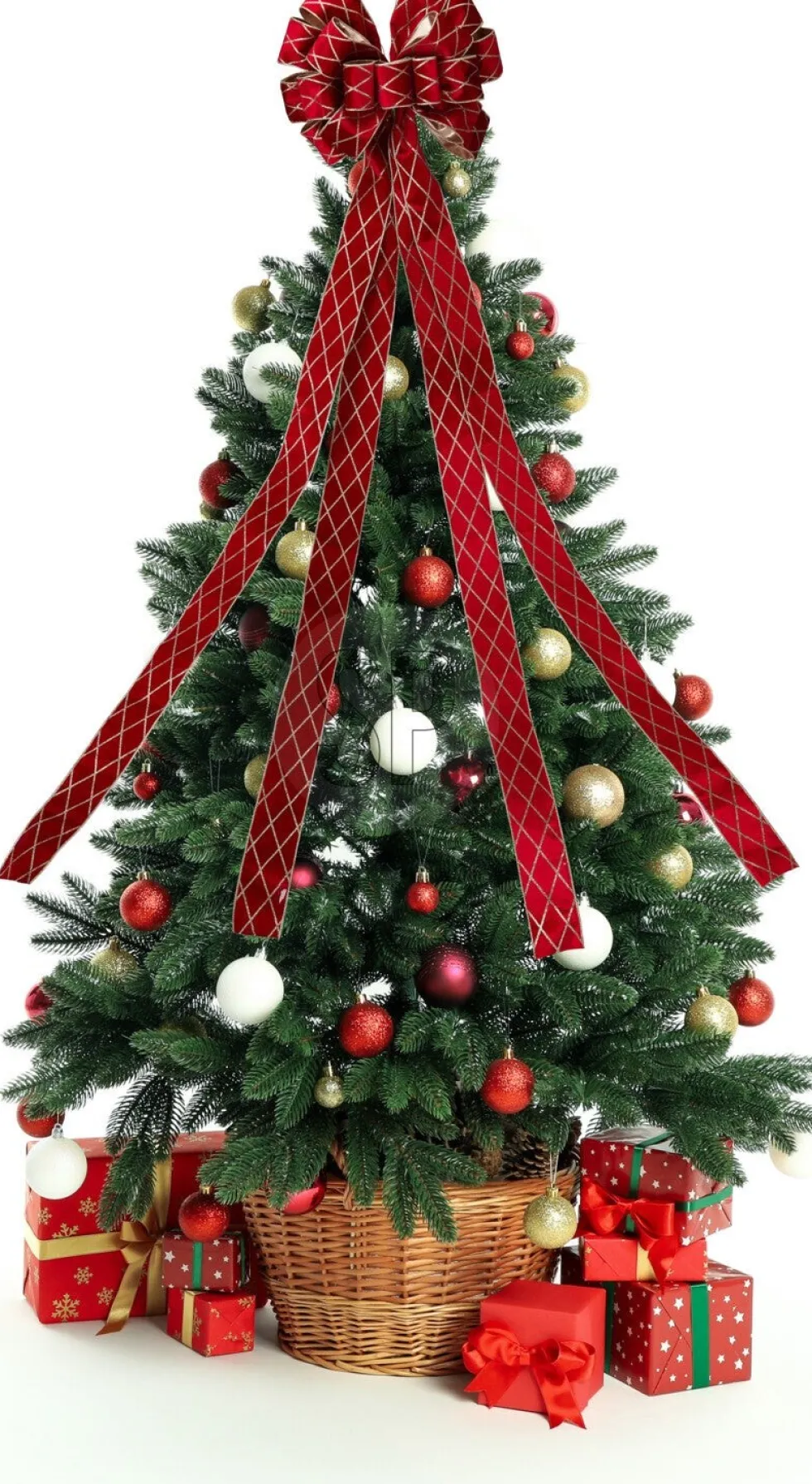 Piek strik met linten ruiten rood 130 x 33 cm