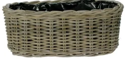 Plantenbak ovaal 50 x 20 x 20 cm grijs
