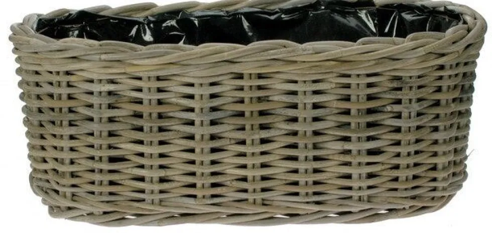 Plantenbak ovaal 50 x 20 x 20 cm grijs