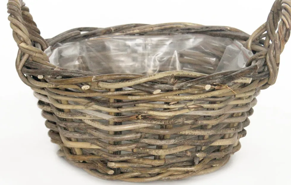 Plantenmand grijs D 35 H 15 cm