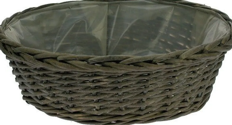 Plantenmand grijs D 37 H 12 cm