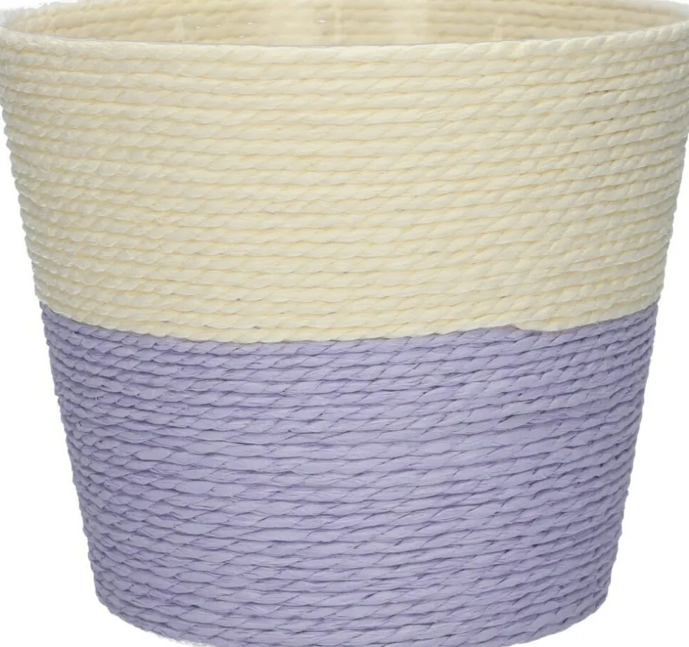 Plantenmand Riley crème / paars D 19 H 16 cm