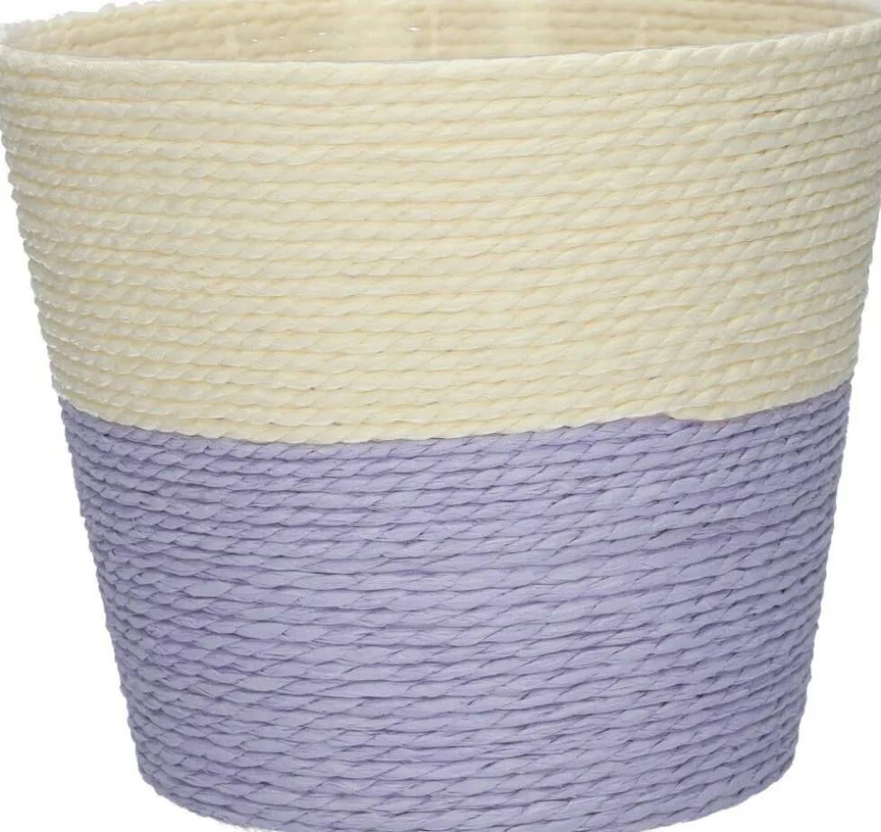 Plantenmand Riley crème / paars D 15,3 H 13 cm