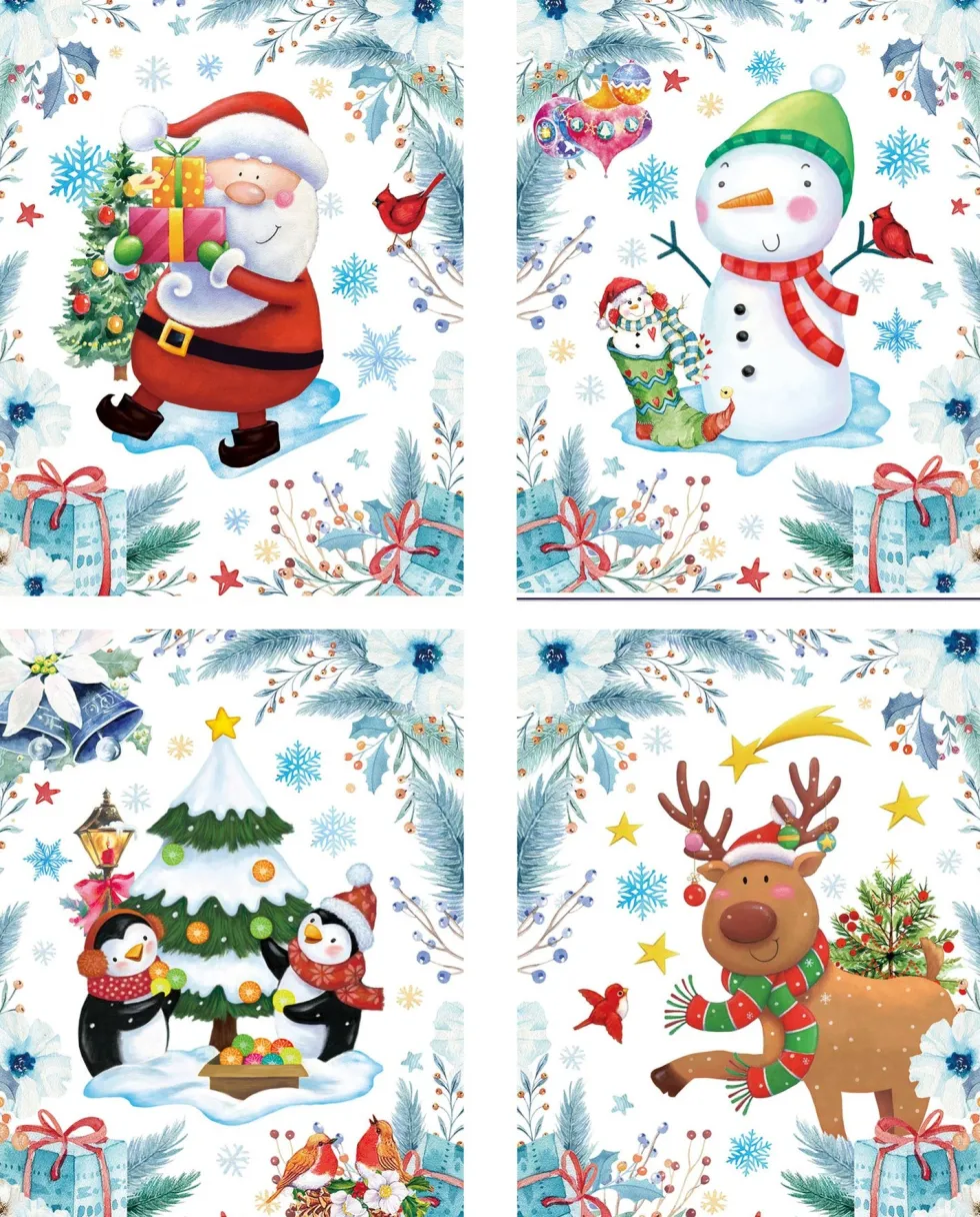 Raamsticker kerstmis gekleurd 30 x 42 cm