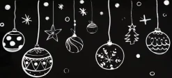 Raamsticker kerstslinger wit 23 x 49 cm
