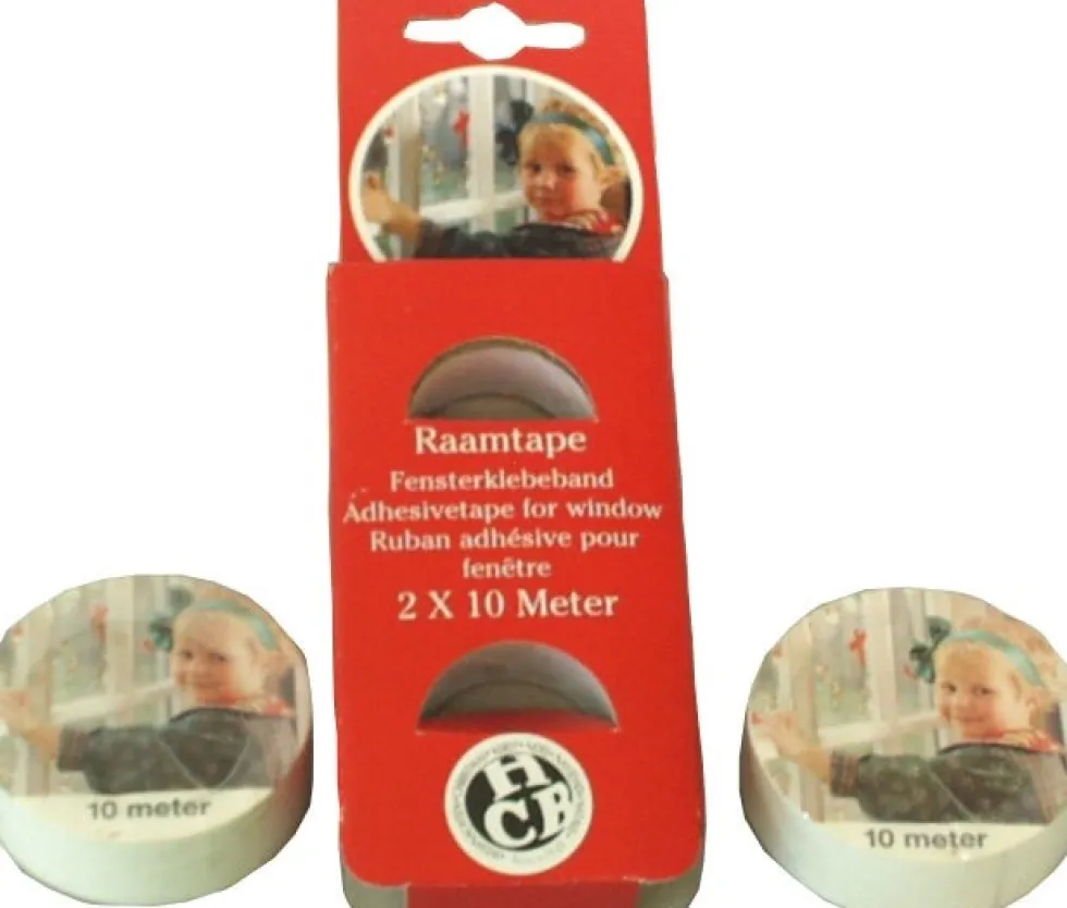 Raamtape 18 mm x 10 m 2 stuks wit
