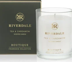 Riverdale geurkaars Boutique groen tea & cardamom 22 uur D 9 H 11