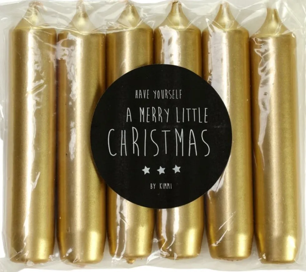 Rustik Lys dinerkaars Cadeau goud 5 uur 6 stuks