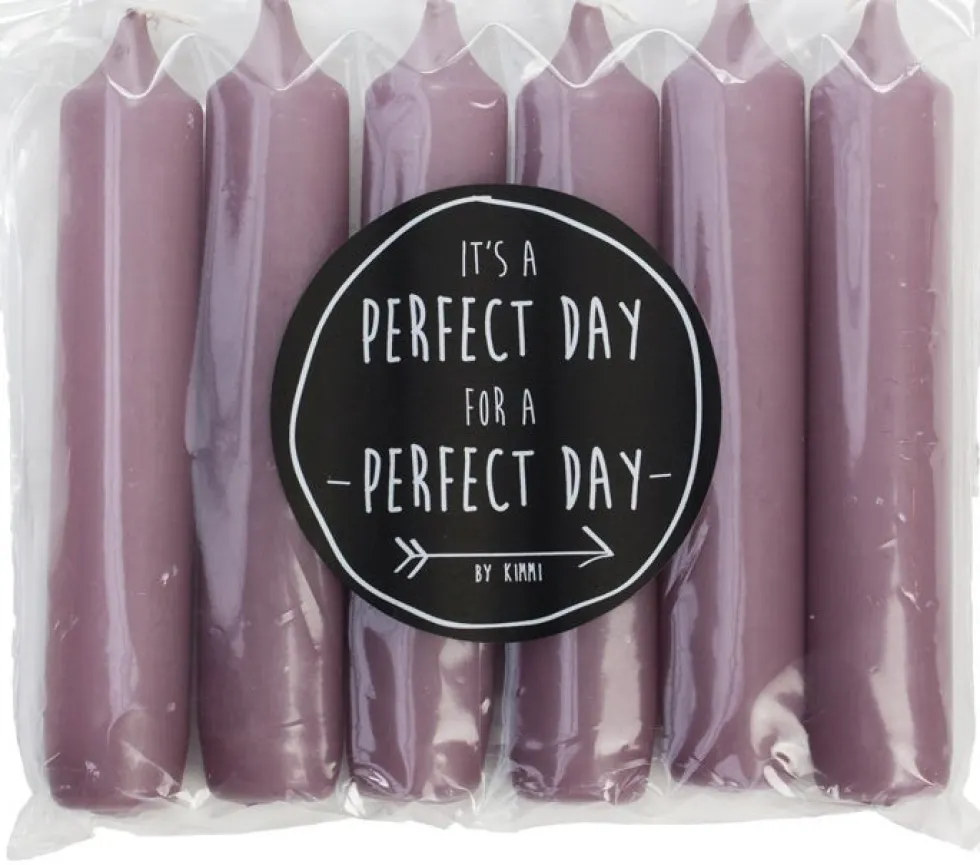 Rustik Lys dinerkaars Cadeau paars 6 uur 6 stuks