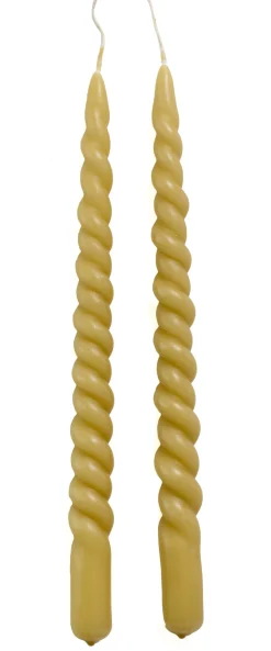 Rustik Lys dinerkaars Swirl beige 8,5 uur 2 stuks