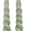 Rustik Lys dinerkaars Swirl mini groen 4 uur 2 stuks
