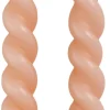Rustik Lys dinerkaars Swirl roze 8,5 uur 2 stuks