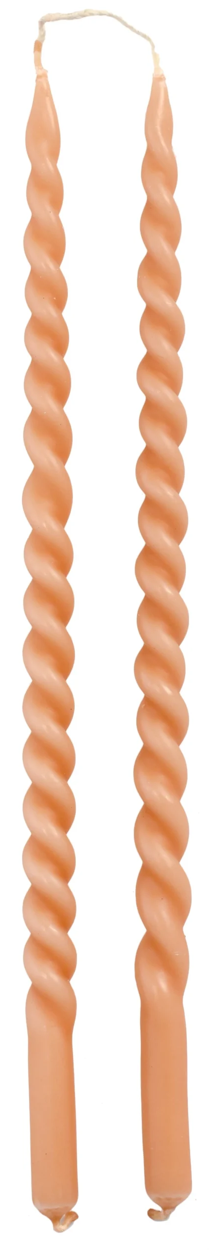 Rustik Lys dinerkaars Swirl roze 4 uur 2 stuks