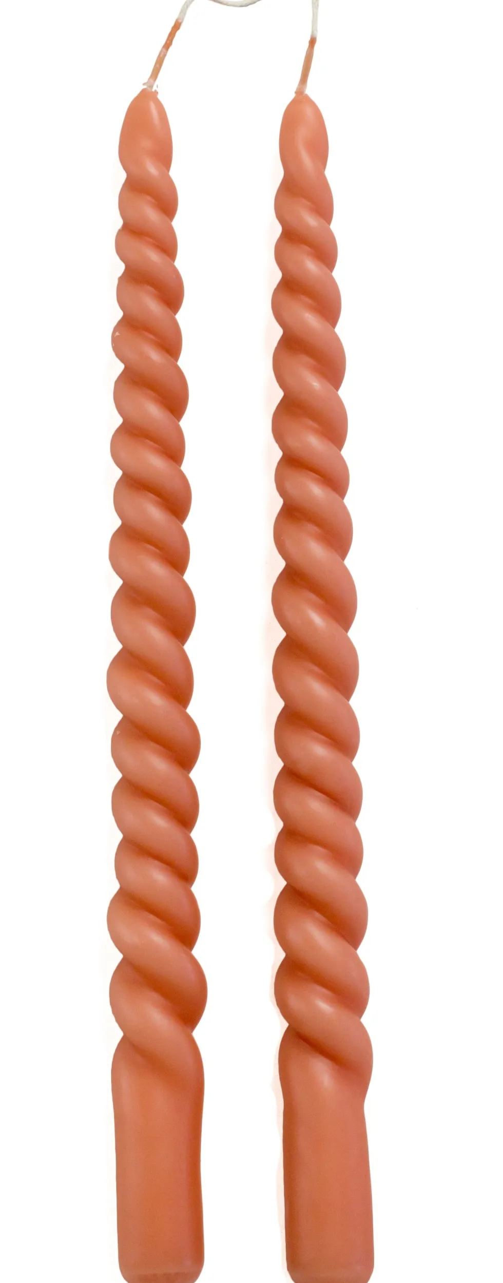 Rustik Lys dinerkaars Swirl terracotta 8,5 uur 2 stuks