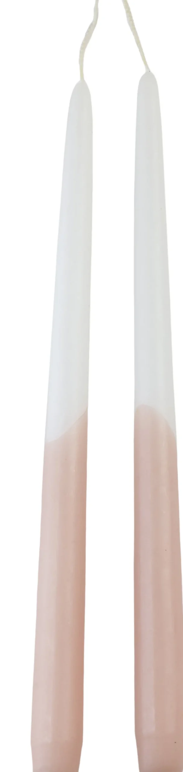 Rustik Lys dinerkaars Tweeling wit / roze 8 uur D 2,2 H 29 cm 2 stuks