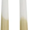 Rustik Lys dinerkaars Tweeling wit / groen 8 uur D 2,2 H 30 cm 2 stuks
