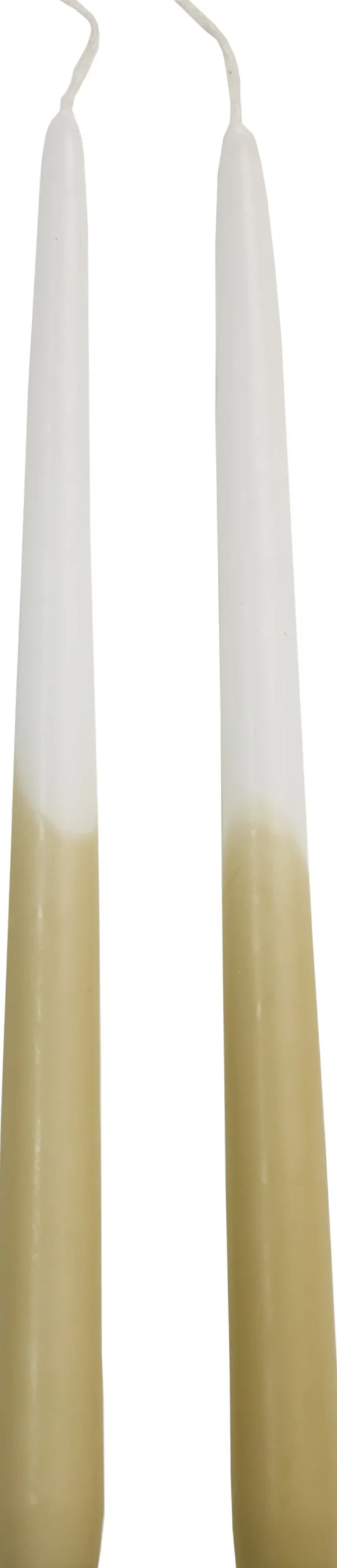 Rustik Lys dinerkaars Tweeling wit / groen 8 uur D 2,2 H 30 cm 2 stuks