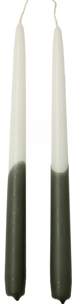 Rustik Lys dinerkaars Tweeling wit / zwart 8 uur D 2,2 H 29 cm 2 stuks