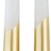 Rustik Lys dinerkaars Tweeling wit / goud 8 uur D 2,2 H 29 cm 2 stuks
