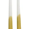 Rustik Lys dinerkaars Tweeling wit / goud 8 uur D 2,2 H 30 cm 2 stuks