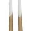 Rustik Lys dinerkaars Tweeling wit / bruin 8 uur D 2,2 H 30 cm 2 stuks