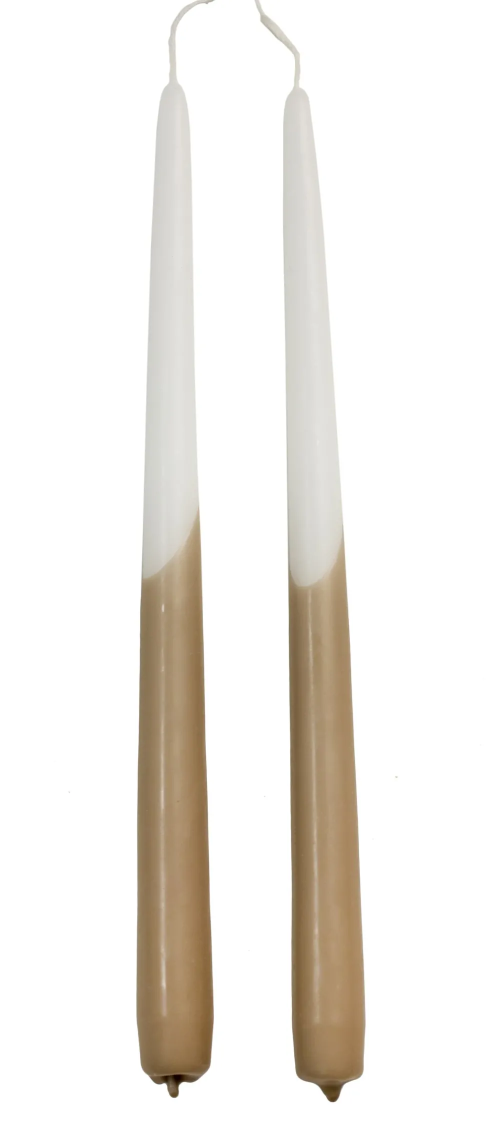 Rustik Lys dinerkaars Tweeling wit / bruin 8 uur D 2,2 H 30 cm 2 stuks