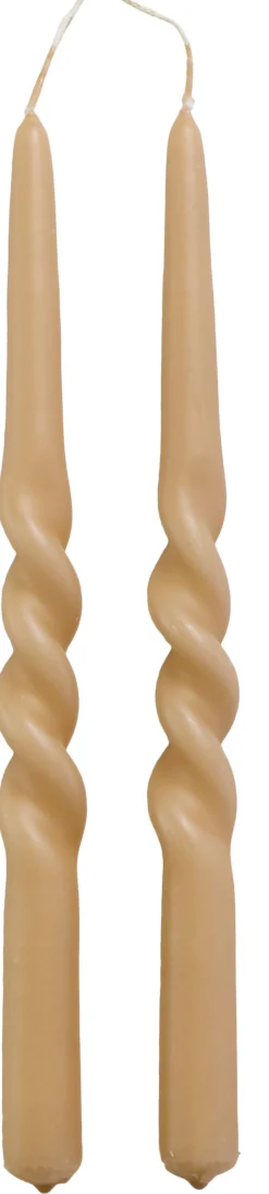 Rustik Lys dinerkaars Twist beige 8,5 uur 2 stuks