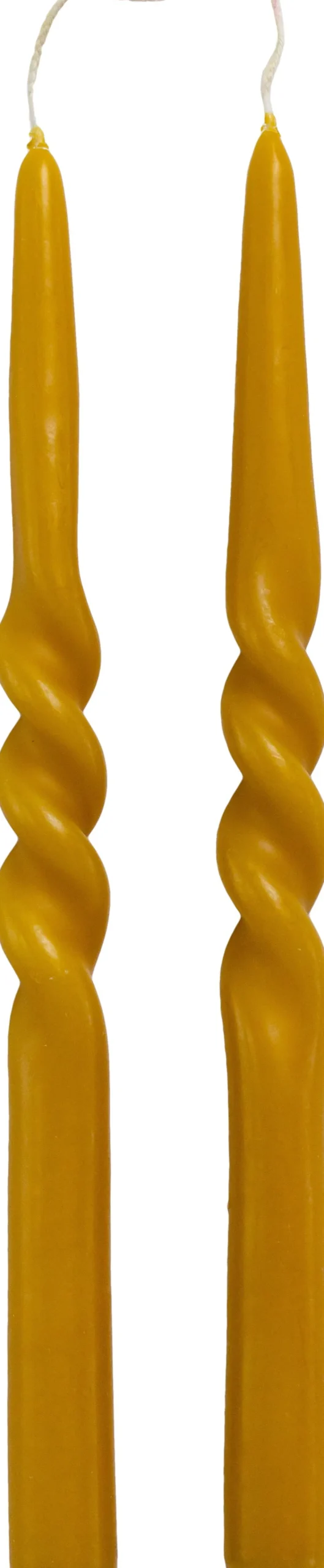 Rustik Lys dinerkaars Twist geel 8,5 uur 2 stuks