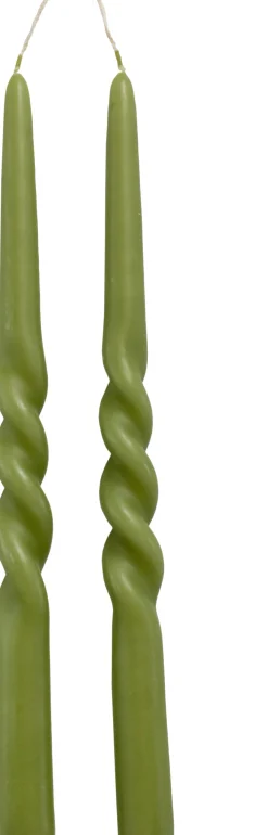 Rustik Lys dinerkaars Twist groen 8,5 uur 2 stuks
