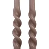 Rustik Lys dinerkaars Twist paars 8,5 uur 2 stuks
