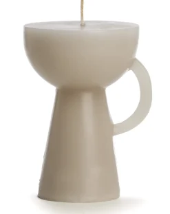 Rustik Lys stompkaars Cup taupe 20 uur D 9 H 11 cm