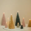 Rustik Lys stompkaars Kerstboom crème 42 uur D 10 H 20 cm